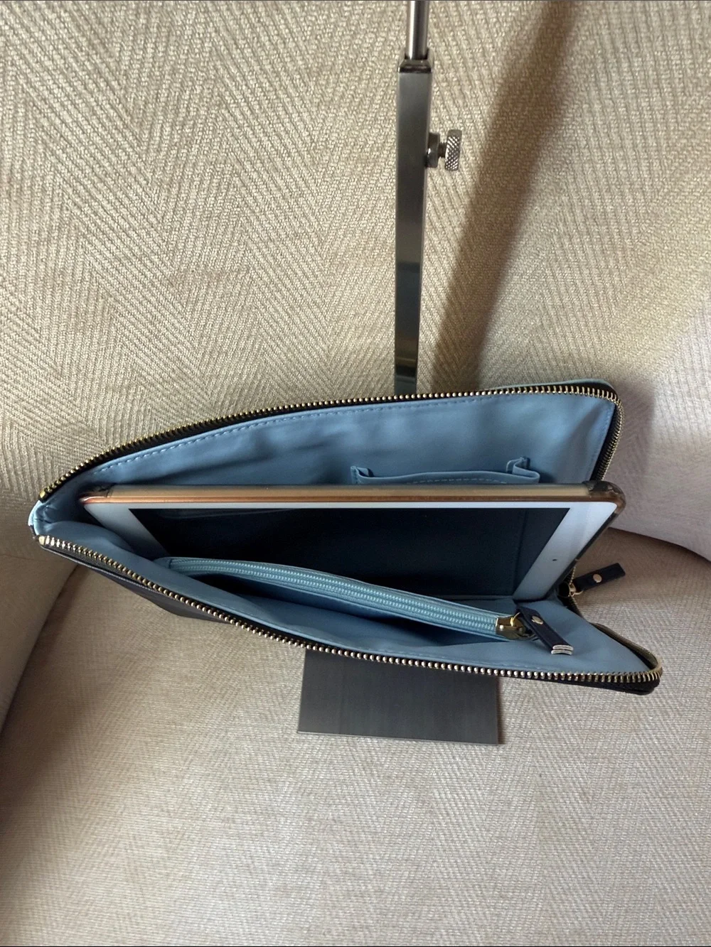 Scout Navy Zip IPod and Tablet Sleeve with Gold Logo